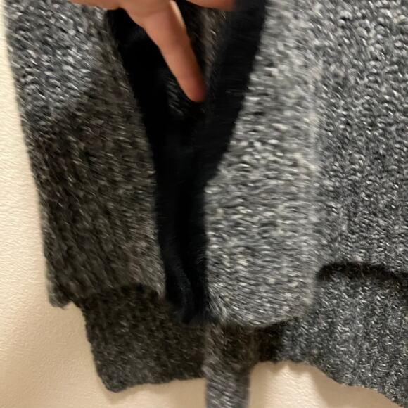 Something Else By Natalie Wood Gray Knit Turtleneck Shawl Pullover Sweater Sz L - Picture 6 of 9